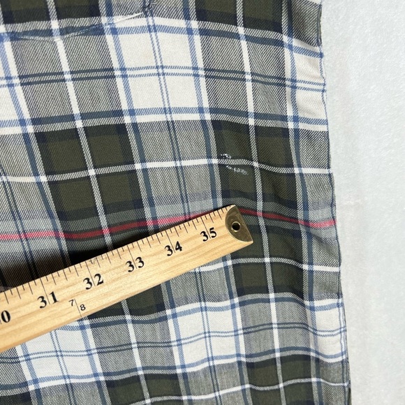 L.L. Bean Vintage Made in USA Medium Broken In Green and White Plaid Shirt - Picture 6 of 9